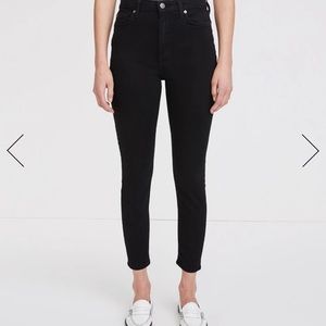 7 For All Mankind B(air) Skinny Ankle Jeans, Black, Size 24